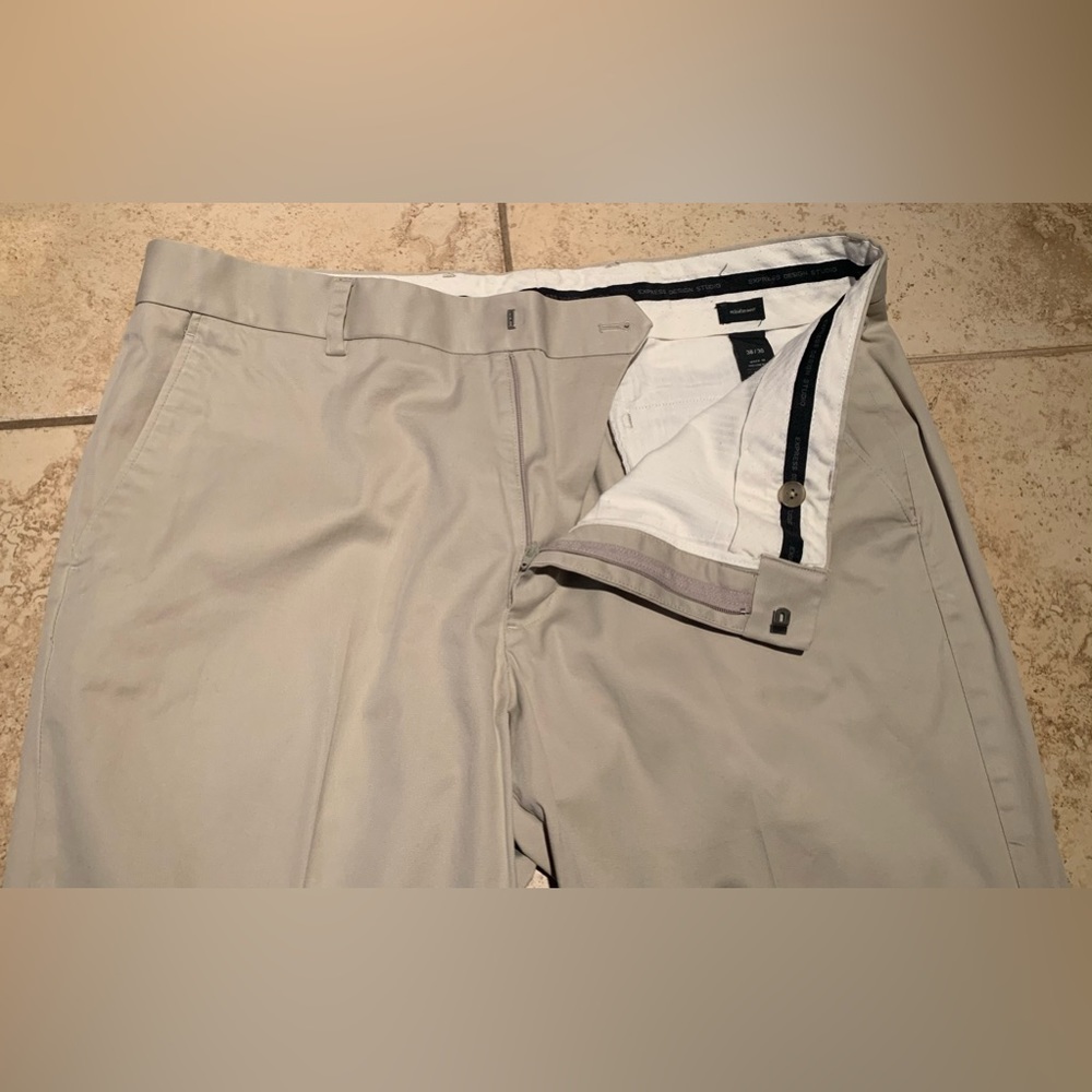 Express Khaki Stretch Cotton-Blend Suit Pant - Picture 4 of 10